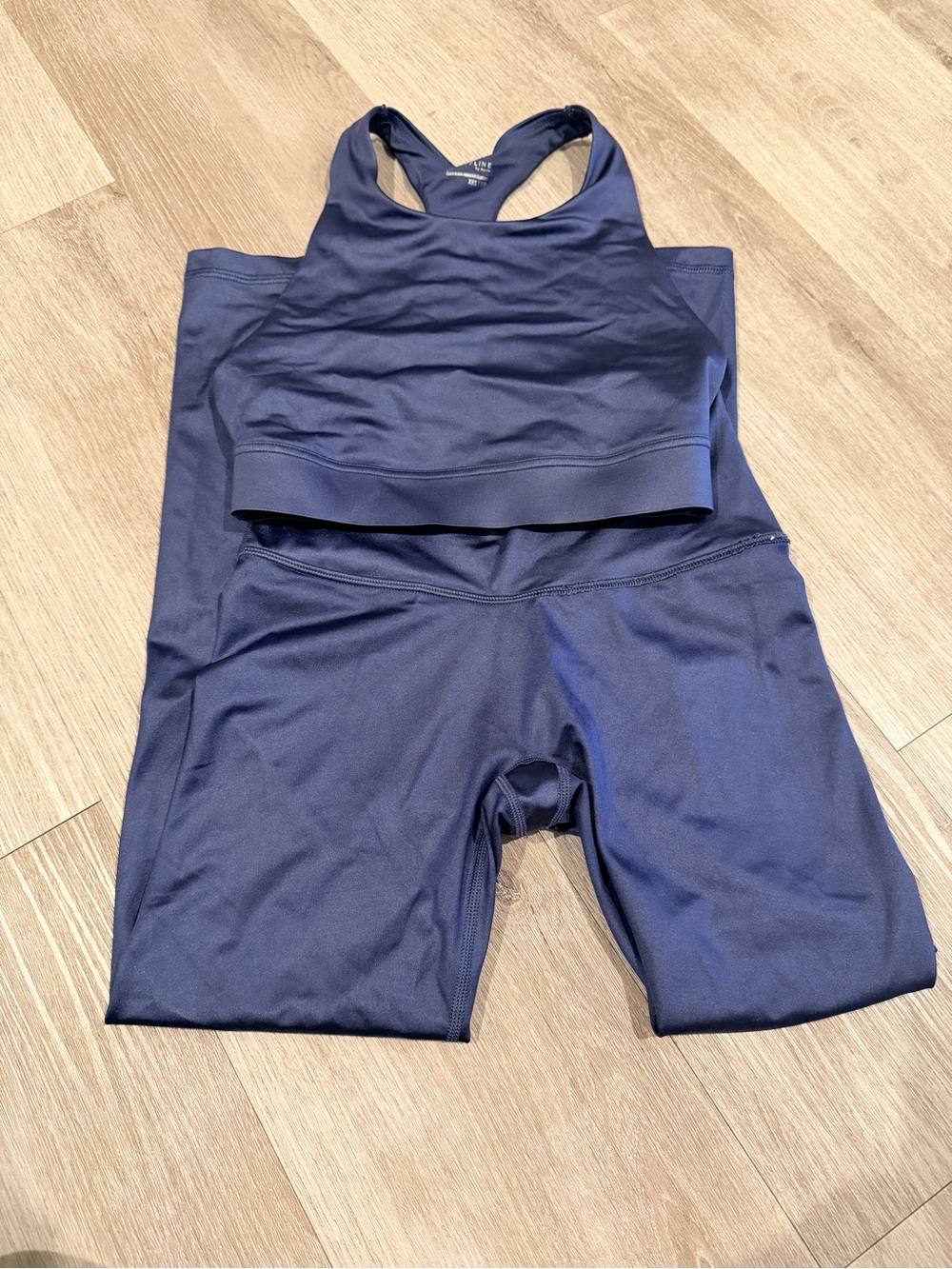Metallic Navy Aerie Navy Racerback Sports Bra XXS and High-Waist Leggings XS Set